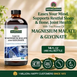 Nature's Answer Liquid Magnesium Malate & Glycinate, 16 Oz Malato y Glicinato de Magnesio Líquido, 400 Ml
