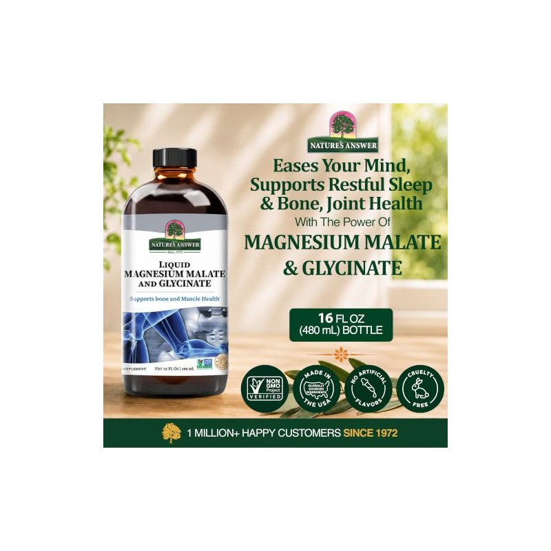 Nature's Answer Liquid Magnesium Malate & Glycinate, 16 Oz Malato