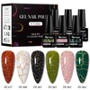6 Colors Crackle Gel Nail Polish Set Purple Red Blue