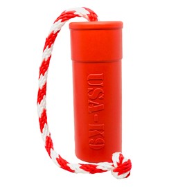 USA-K9 Firecracker Training Dummy - Red - Large - Durable Chew Toy & Treat Dispenser - Natural Rubber Dog Toy