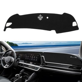 KUST Car Dashboard Cover for Kia Sportage 2023 2024 2025(Without HUD) Left Hand Driving Polyester Non-Slip Center Console Dash Cover Interior Accessories for Sportage Sunshade Windshield Glare Black