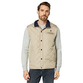 U.S. Polo Assn. Men's Diamond Quilted Vest, thomston Khaki, L