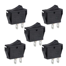 Mixed-Gadgets ON-OFF 2 Position SPST 2 Pin Snap in Rocker Switch 16A/250V 20A/125V AC Black 5 Pack