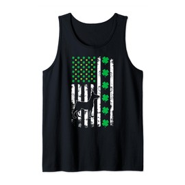 US American Flag Shamrocks Miniature Pinscher Lucky Clover Tank Top