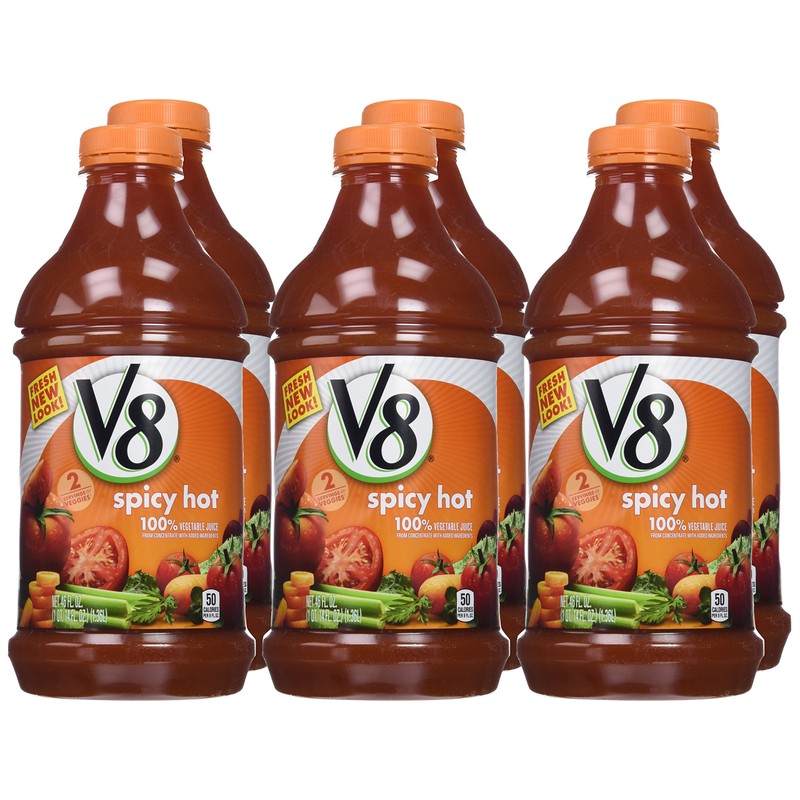 V8 Spicy Hot Vegetable Juice, 46 Ounce (Pack of 6)