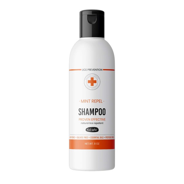 Orange Cross Lice Removal Mint lice Shampoo - Head lice Shampoo for Kids & Adults & Family, Natural DIY Home Lice Prevention Shampoo (8 Oz)