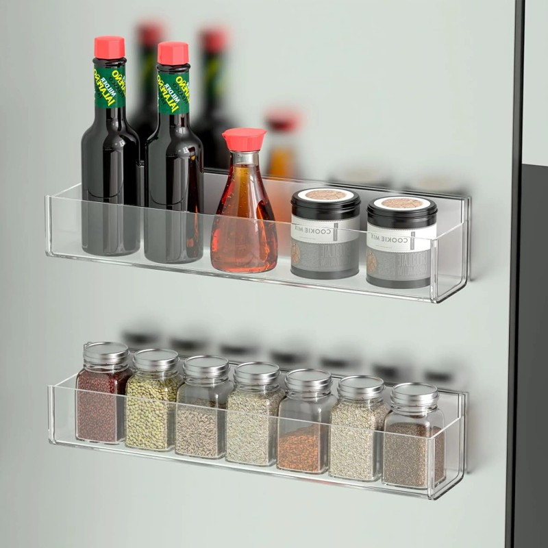 Adhesive Acrylic Double-Sided Tape Spice Rack Organizer Wall Mount for