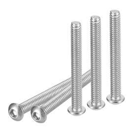 DTGN 1/4-20x2-1/4" Button Head Socket Cap Screws - 10Pack - Good for Machine - 304 Stainless Steel 18/8 - Hex Drive Full Thread UNC Fasteners