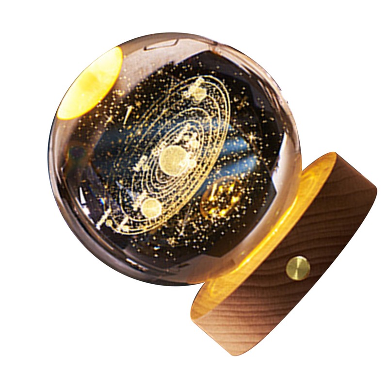 3D Crystal Ball Night Light Rechargeable Battery Soft Light Multifunction