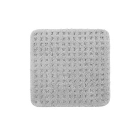 PANA® Fluffy Bath Mat (45 x 45 cm) • Toilet Mat without Cut-Out Made of Soft Microfibres • Non-Slip & Washable Bath Mat • Small Toilet Bath Mat • Colour: Soft Grey