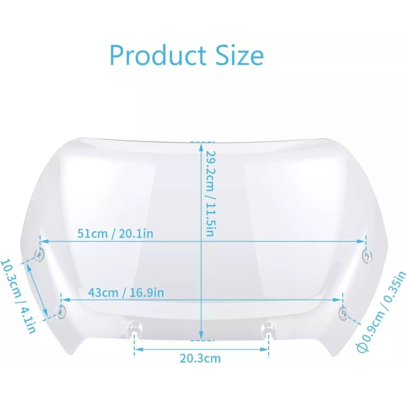 Protek 10" Clear Fairing Windshield For 2023-up Harley CVO Road