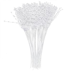 100Pcs Pearls Sticks Wearable ABS DIY Decoration Accessories for Wedding PartyWhite