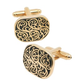 Jonwo Vintage Roman Pattern Cuff Links in Gift Box Universal Cufflinks for Men Lady Business Wedding Anniversary Shirt