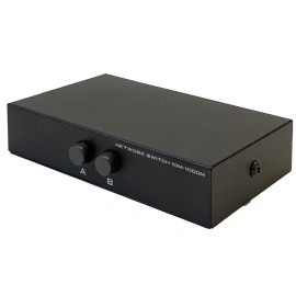 Unbranded 2-Port Ethernet RJ45 Data Switch Manual AB Push Button Switching 1000 Mbps
