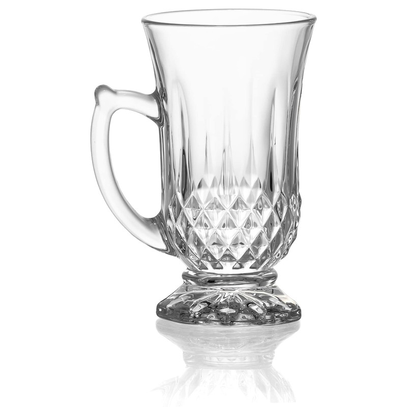 Red Co. 6-Pack Classic Clear Cut Glass 4.5 Oz Footed