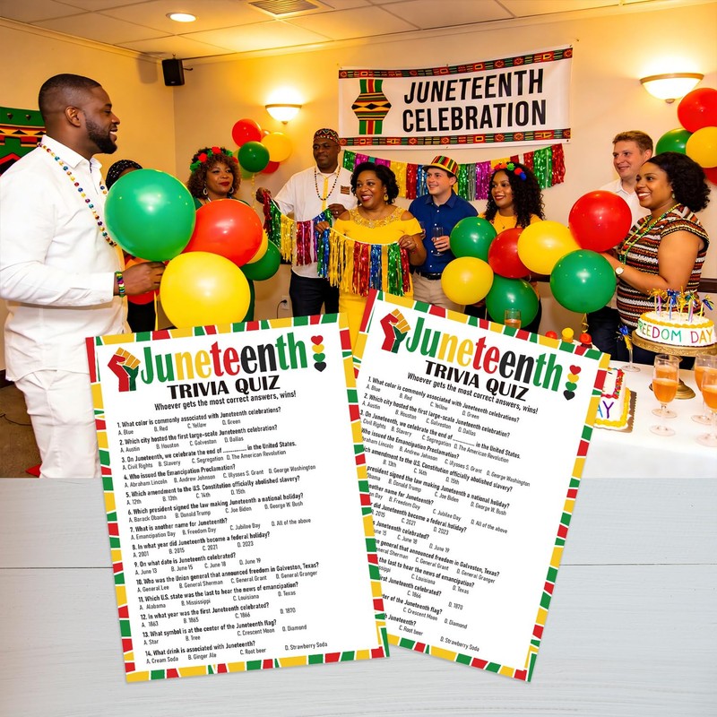 OXEDP Juneteenth Trivia Game Pack of 30, African American History