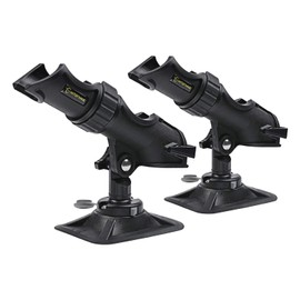 Hitorhike Fishing Rod Holder Universal Fit Kit with Mount Allows for 360-degree Adjustment Kayak Fishing Boat Rod Holder (Fishing Rold Holder x2+Rib Mount x2)