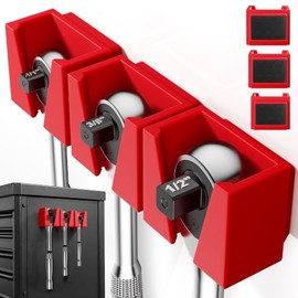 Wall-Mounted Magnetic Ratchet Set, 3-Pack, 1/4", 3/8", 1/2" Holders