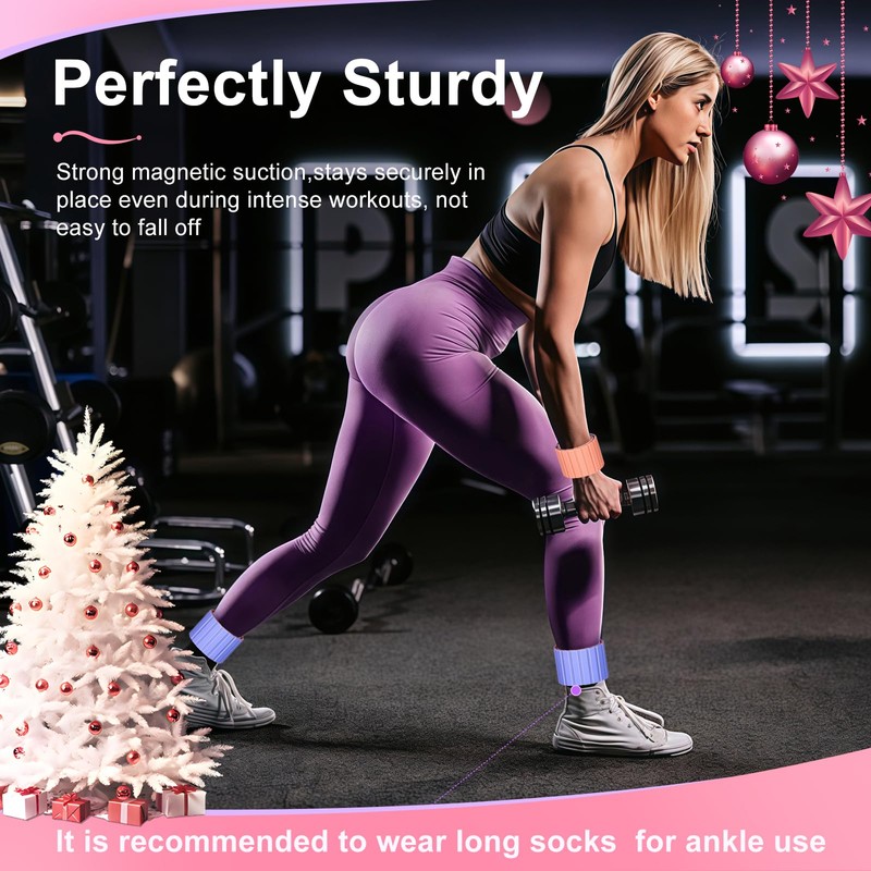 Lxlivn 2025 Upgraded Magnetic Ankle Weights for Women, Wrist Weights,Silicone