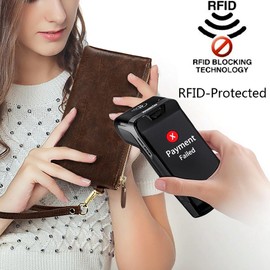 YALUXE Women’s Genuine Leather Wristlet Handbag Purse RFID Protected 6 Card Slots and 3 Pockets for Phone Cash 8.3 x 4.7 inch