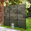 Glitzhome Metal Privacy Screen, 6FT Outdoor Privacy Screen Panel Freestanding,