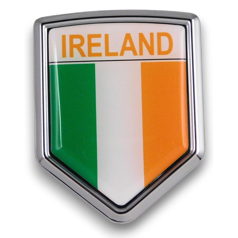 Ireland Decal Irish Flag Car Chrome Emblem Sticker