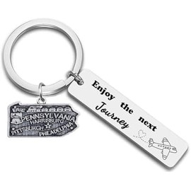 JJTZX Enjoy the Next Journey US State Map Keychain Lovely Retirement Gifts and Graduation Gifts