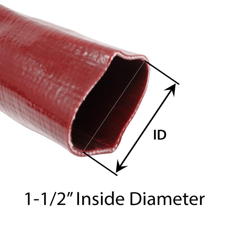 Gloxco 4" Red Heavy Duty Lay Flat Hose for Discharge