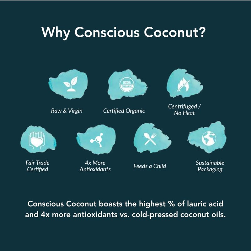Conscious Coconut Individual Coconut Oil Packets, Certified Organic, Fair Trade