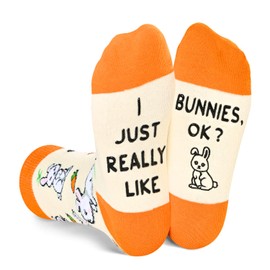 HAPPYPOP Funny Bunny Gifts Girls Easter Gifts Easter Socks Kids, Bunny Socks Rabbit Socks Boys Teen Girls 4-7 Years