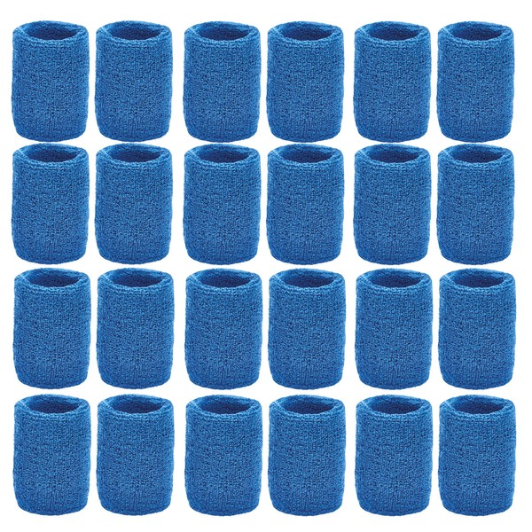 Unique Sports Athletic Performance Team Pack of 24 Wristbands (12 pair), Blue