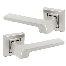 Decoranddecor Silver Door Handles Internal – Aluminium Door Handle Sets | Silver Door Handles for Internal Doors | Internal Door Handles with Bathroom Door Lock and Turn and Release | Spectra Range