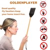 Heavy Duty Leather Fly Swatter, Long Handle Fly Swatter with