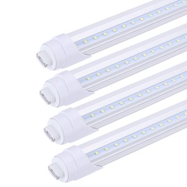 FALANFA r17d 8 Foot Led Light, 45W (100W Equivalent), 6000K (Super Bright White), Clear Cover, Dual-Ended Power, Instant-On (Pack of 4)