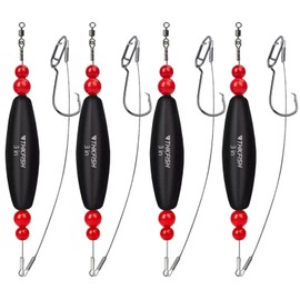 THKFISH Fishing Bobbers Catfish Float Rigs Santee Rig for Catfishing Tackle Rattling Cork EVA Foam Peg Floats Bait Rigs 4PCS 3in Black