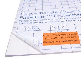 Polycarbonate Clear Plastic Sheet 40" X 48" X 0.236" (1/4") Exact with EasyRuler Film, Shatter Resistant, Easy to Cut, Bend, Mold Than Plexiglass. Window Panel, Hobby, Home, DIY, Industrial, Crafts