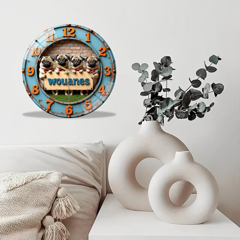 Large 12 Inch Glass Wall Clock that Resists Dust and