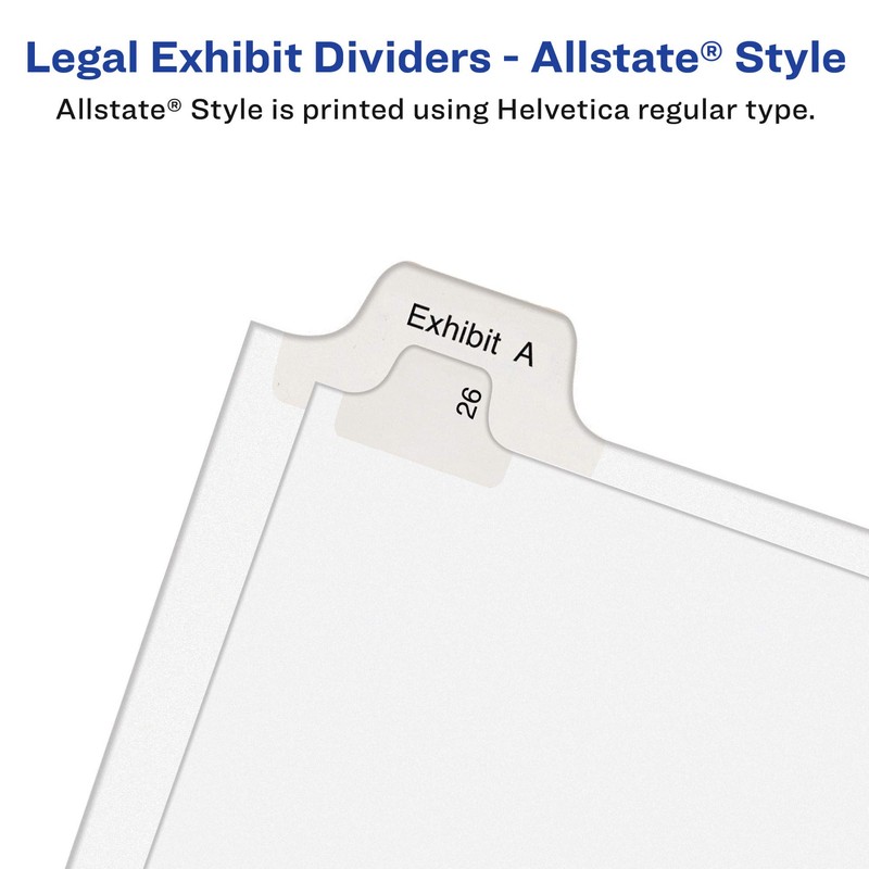 Avery Collated Legal Dividers Allstate Style, Letter Size, EXHIBIT A-Z