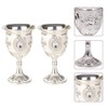 Gatuida 2pcs Goblets with Flower Pattern Elegant Alloy Cups for
