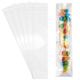 100 Pcs Self Sealing Cellophane Bags, 2x8.7 Inches Clear Treat Bags, Self Adhesive Cellophane Bags for Pretzel Rods, Candy, Snacks, and Cookies