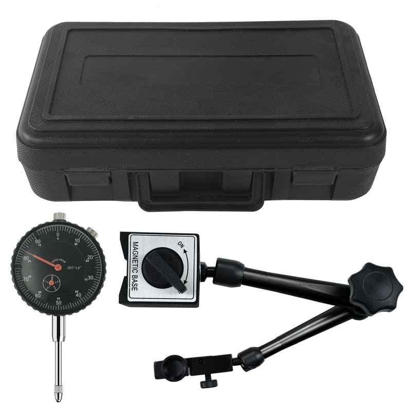 HDLNKAK Dial Indicator Gauge and Magnetic Base, 0-1"/0.001"Dial Indicator with