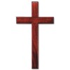 HJ Sherman 24 Inch Wall Cross Solid Mahogany Brown Wood