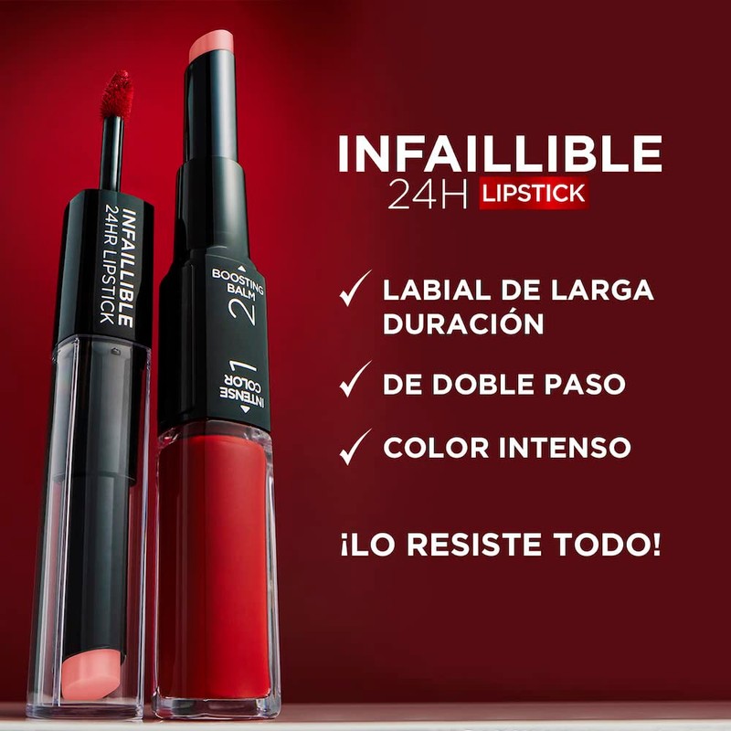 L'Oréal Paris, Infallible 24hr Lipstick, labial de larga duración de