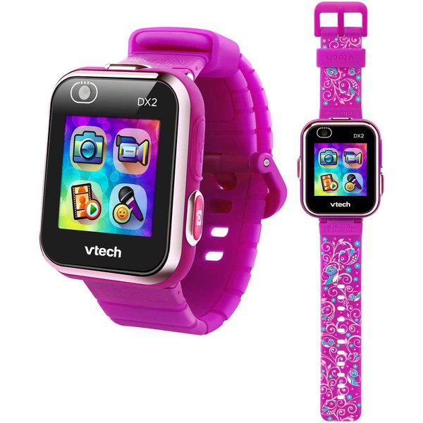 VTech KidiZoom Smartwatch DX2 Special Edition Floral Birds with Bonus Vivid Violet Wristband
