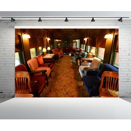 CHNYWORK 9ftx6ft Retro Luxury Train Carriage Backdrop for Photography Old Train Cabin Interior Background for Train Birthday Party Decor Baby Shower Wedding Anniversary Photo Booth Props