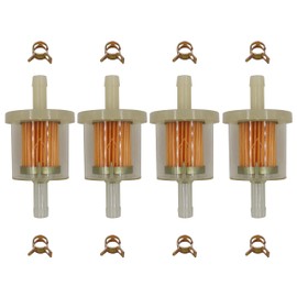 691035 493629 Fuel Filter 40 micron 1/4" Inline Filter for Briggs & Stratton 84001895 794079 56002, Kawasaki 49019-7001 7-07061, Toro Craftsman MTD Lawn Mower replacement part, 4 pack