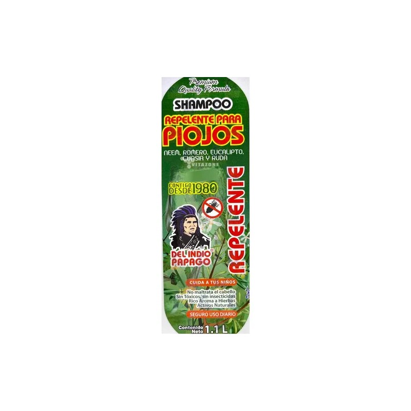 Shampoo Repelente Para Piojos 1.1 L Indio Papago