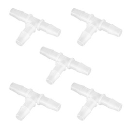 Quickun 5/8" Hose Barb T Shaped Tee Type 3 Way Equal Barbed Fitting Plastic Joint Splicer Mender Union Adapter for Air Line Tube Hose (Pack of 5)