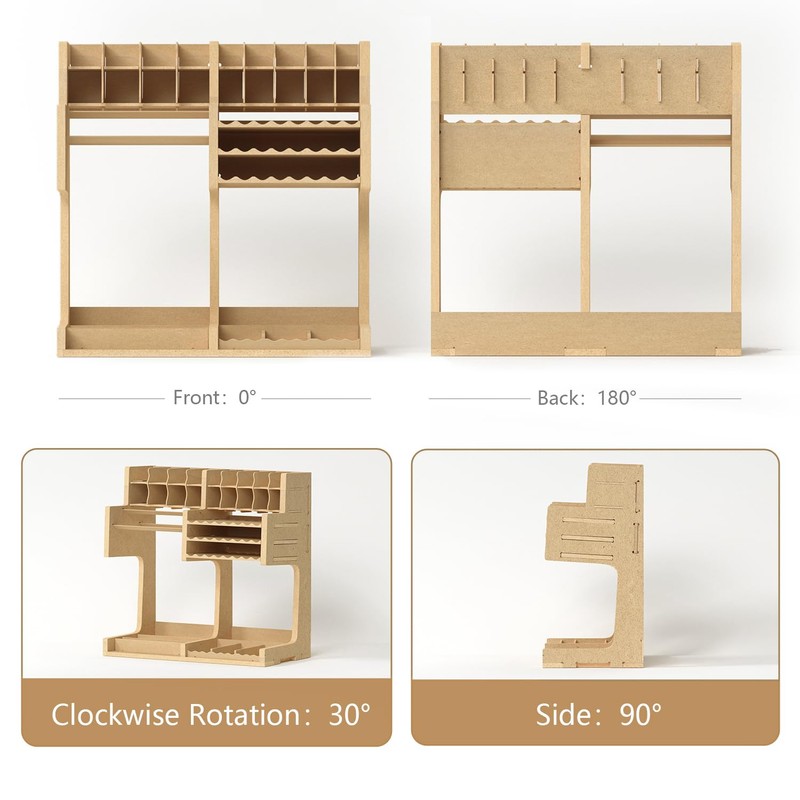 Bucasso Wooden Model Kit Organizer Rack with MDF Material, Paint