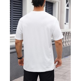 SOLY HUX Men's Graphic Tees Crew Neck T Shirts Short Sleeve T-Shirts Casual Summer Streetwear White Graphic XL
